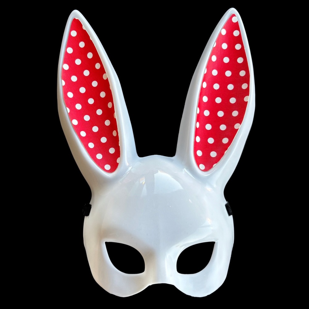 “Lucy” Red Polka-dot Bunny Rabbit Mask